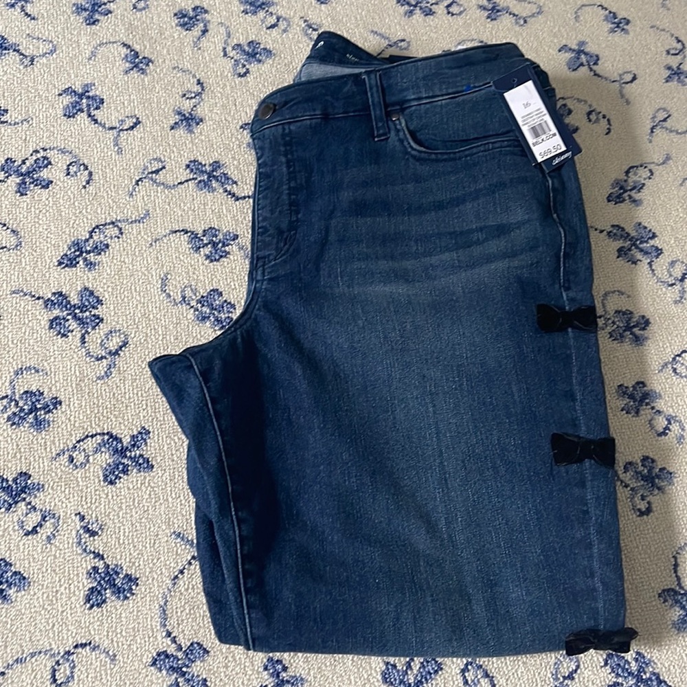 Crown & Ivy bow jeans skinny 16 NWT